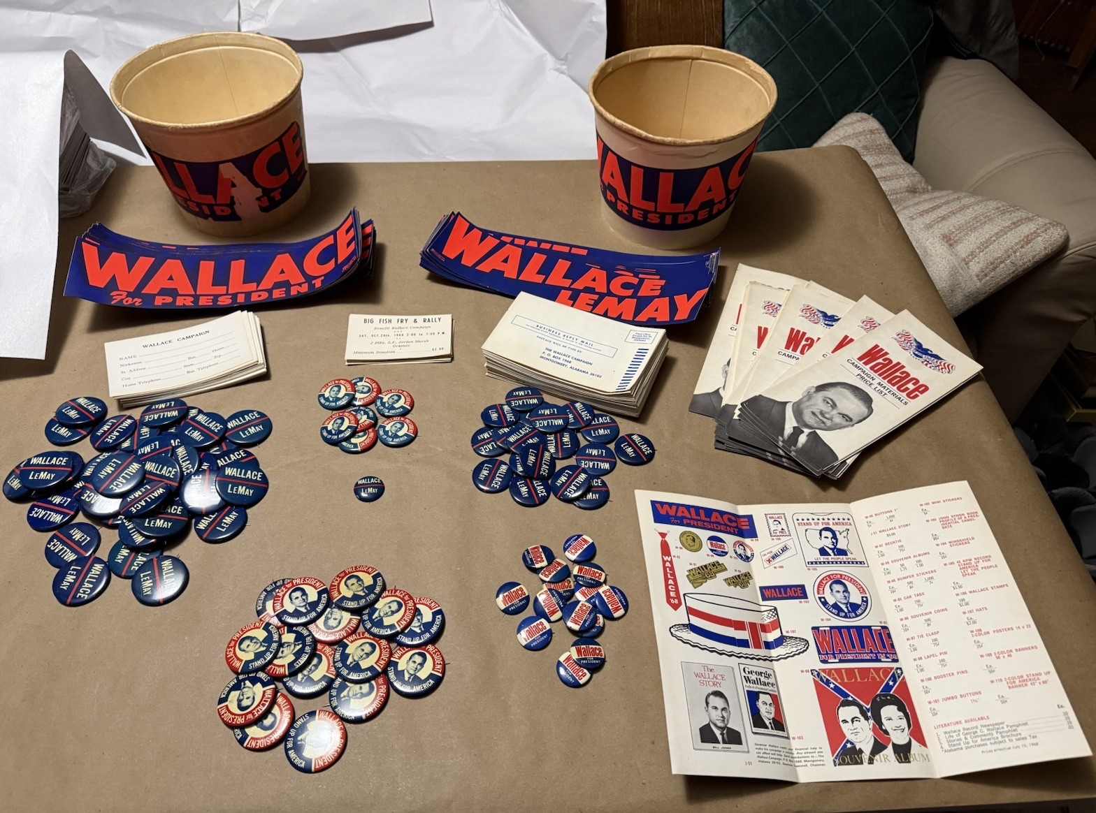George Wallace 1968 Campaign Material Lot
