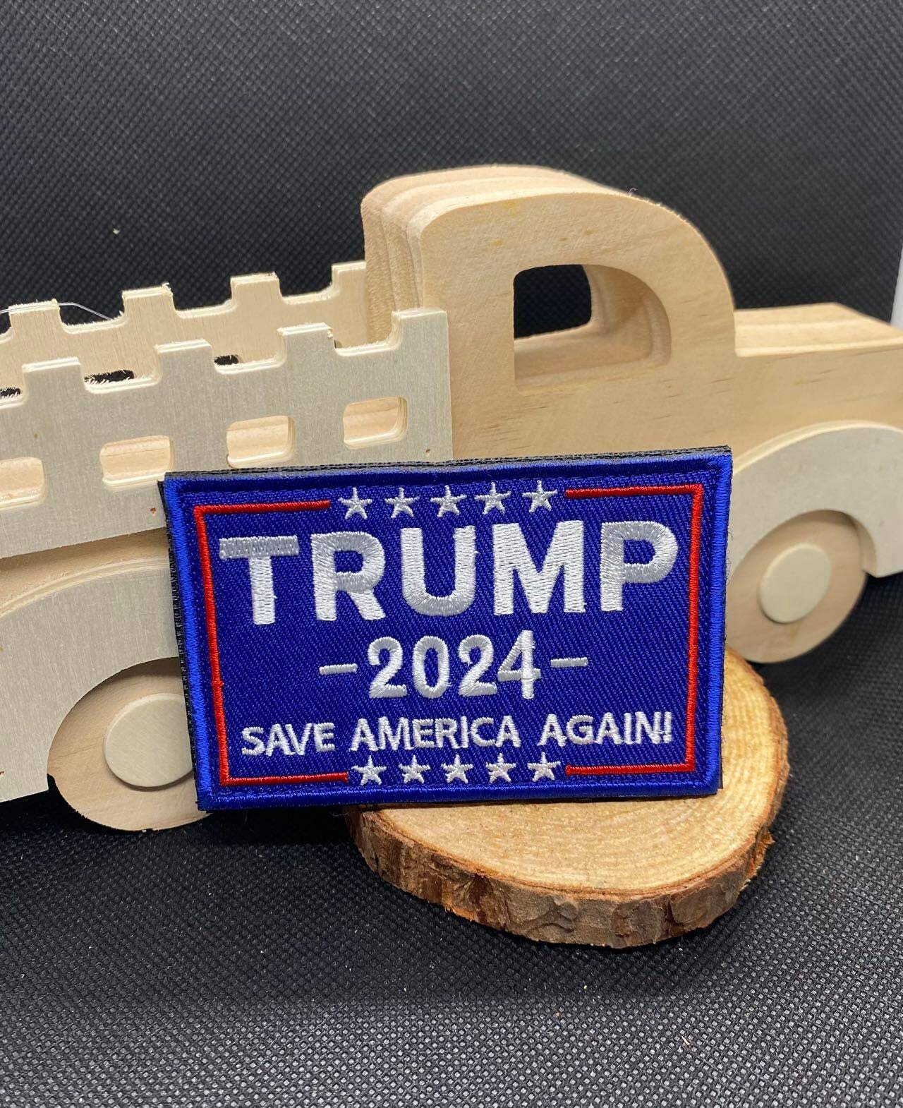 Trump 2024 Save America Again – Tactical Embroidered Patch Hook & Loop 4″ x 3.5″