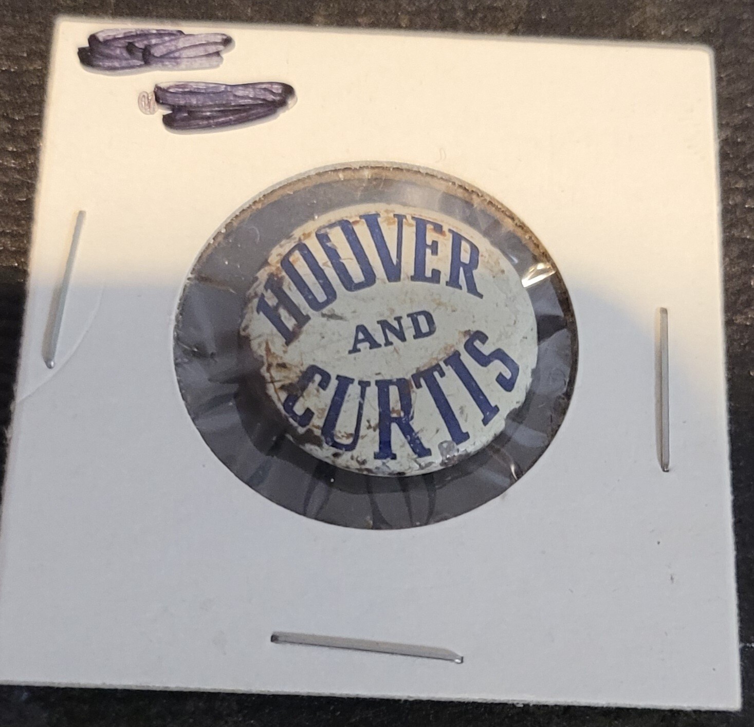 1928 Herbert Hoover for president pin back button HOOVER AND CURTIS GreenDuck