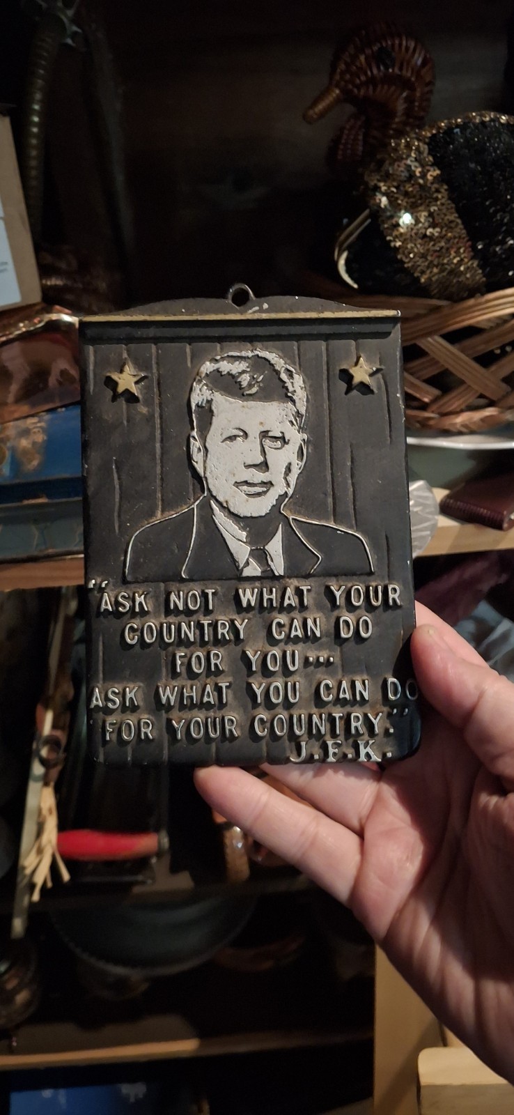 JFK Wall Hanging Plaque 4×6 American President Ask What You Can Do For Your