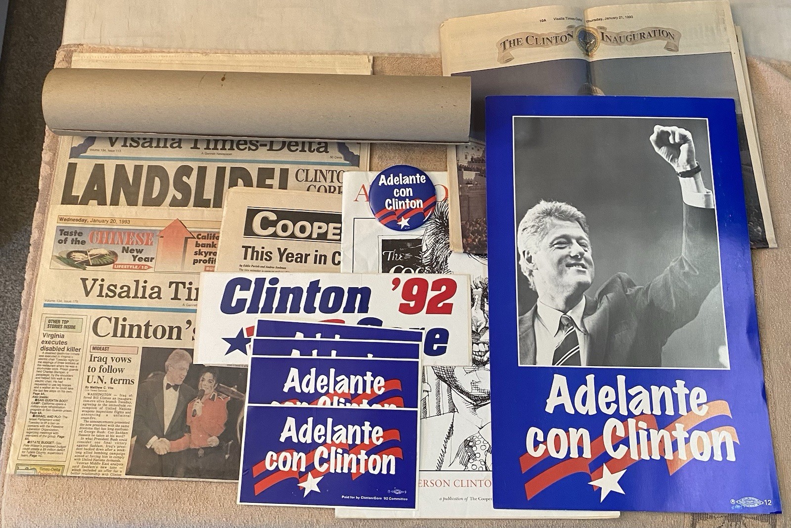 Clinton Gore 1992 Presidential Election Memorabilia Lot of 13 Items