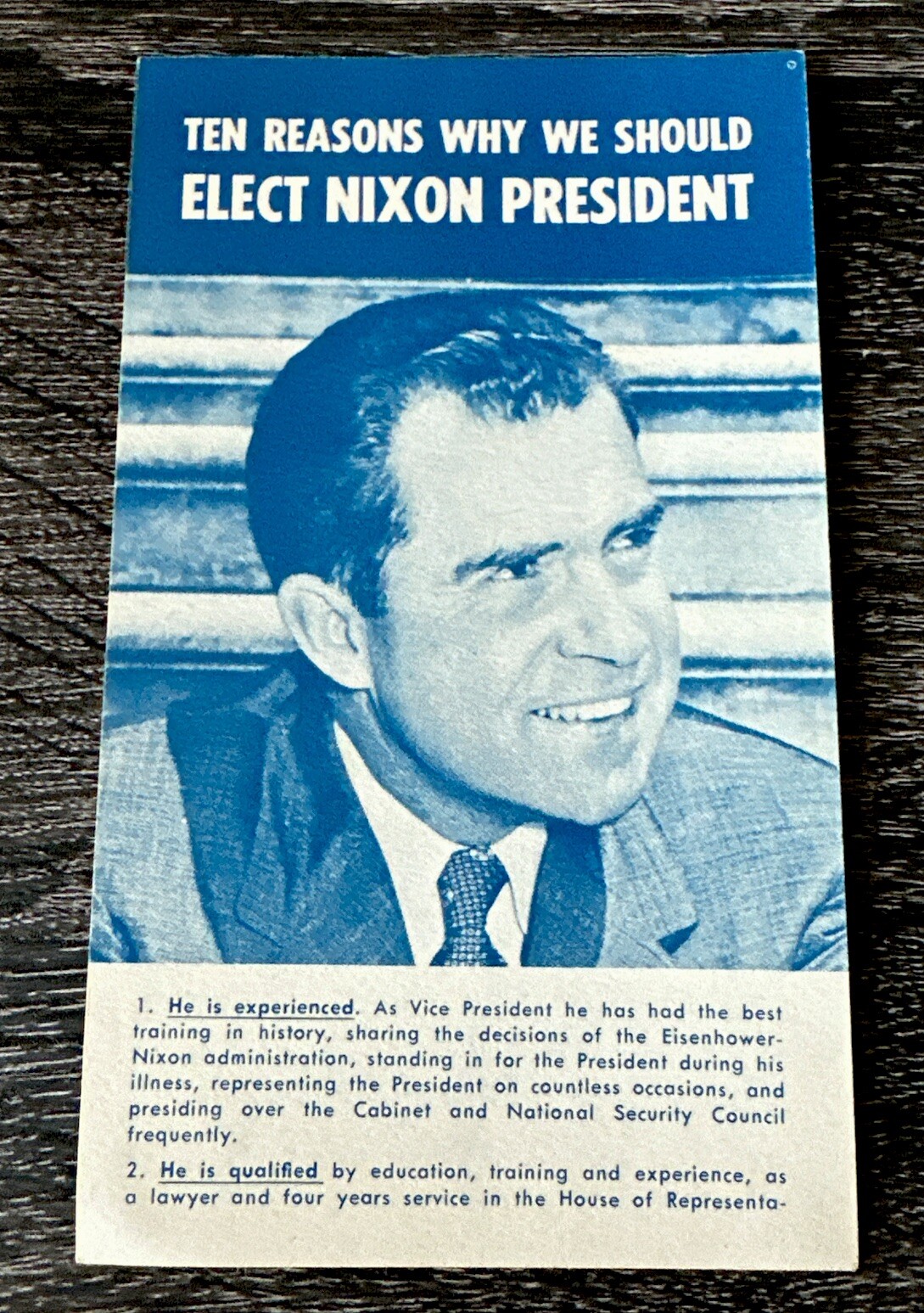 1960 Nixon For Pres Election Card 10 Reasons Why Midwest Michigan Volunteers