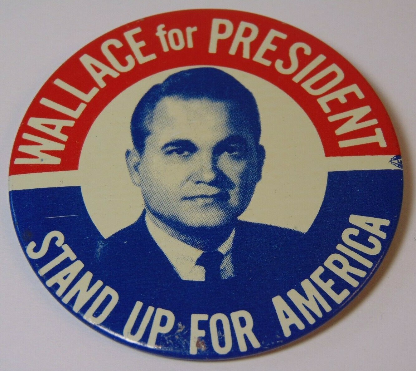 Large Old Vintage 1968 Alabama Governor George Wallace President Pin AIP Party