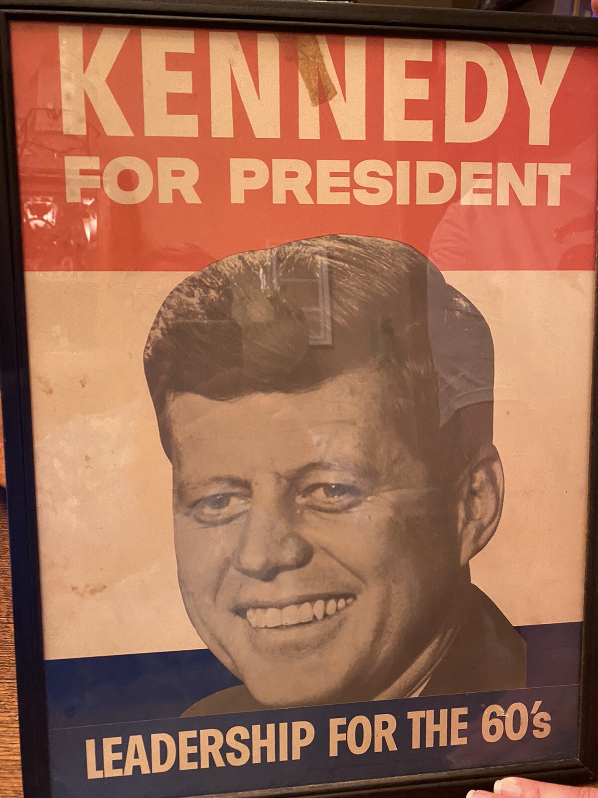 Original 1960 John F Kennedy Campaign Poster Framed Leadership For The 60’s