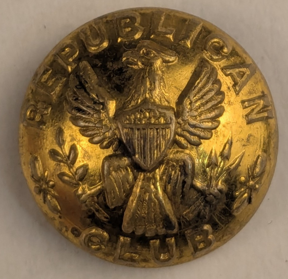 1888 – Benjamin Harrison and Grover Cleveland Republican Club Button – M2C