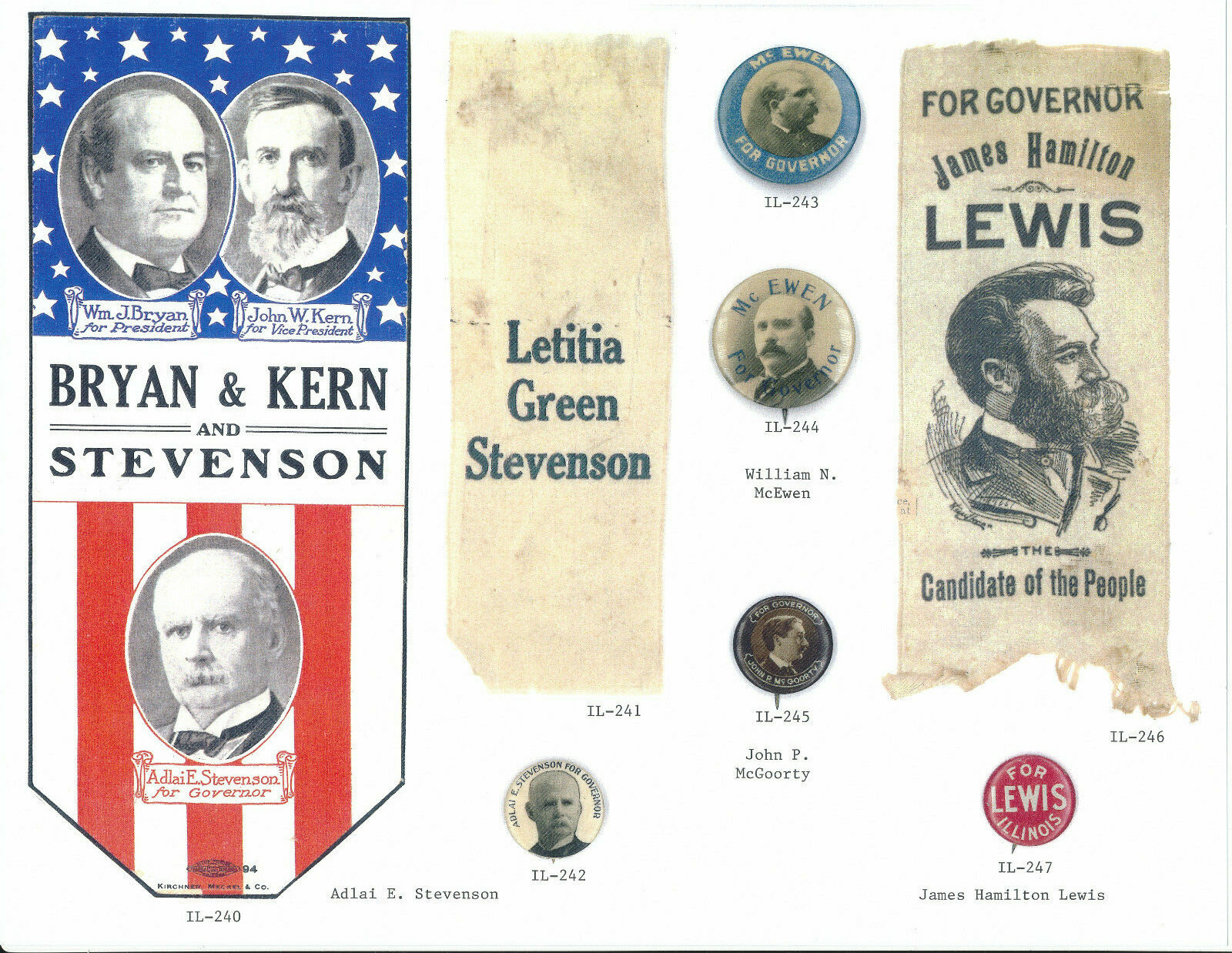 Political Campaign Items Illinois Governor & US Senate 238 Page book full color