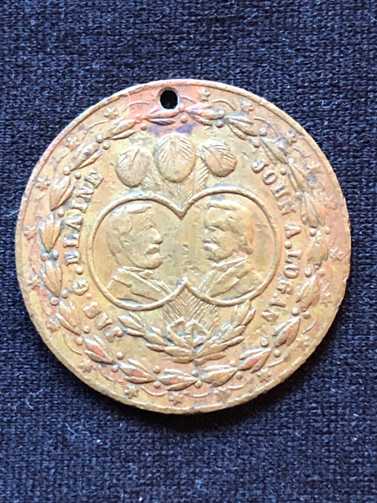 James G. Blaine & John A. Logan 1884 Presidential Campaign Token