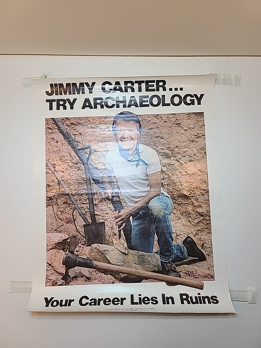 Jimmy Carter Original Vintage Satire Poster – Try Archaeology – 17.5″ X 22.5″