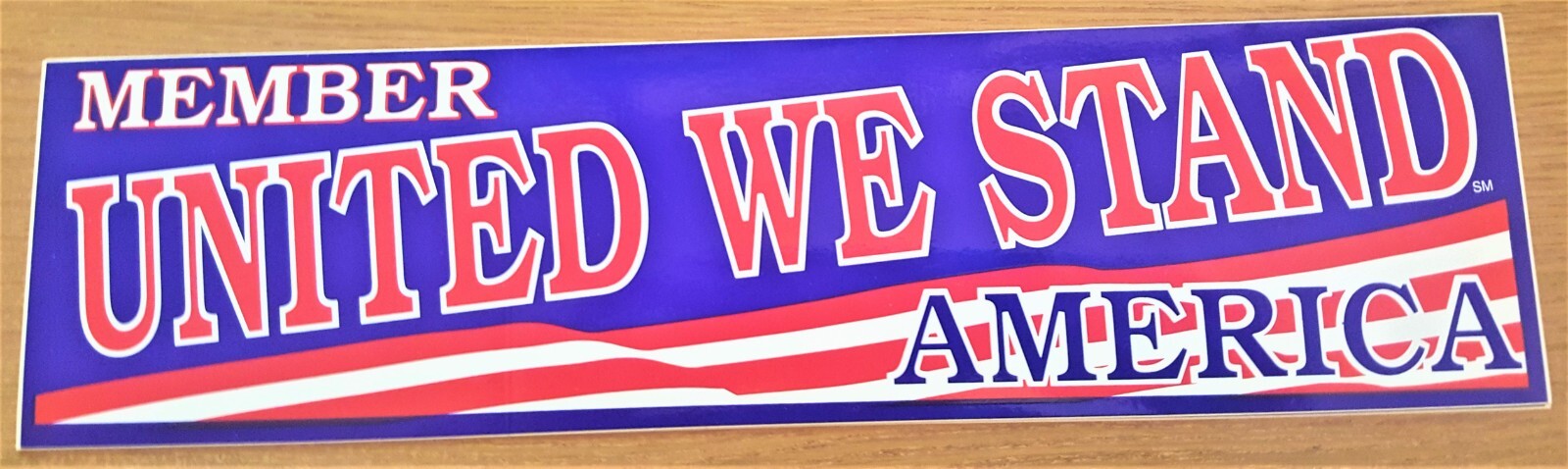 Bumper sticker for United We Stand America 1990’s 11 1/2 by 3 inches