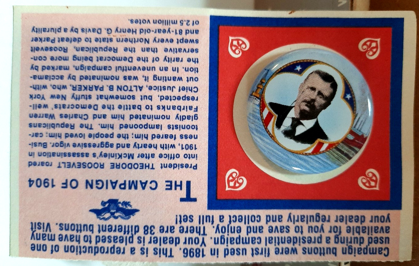 Vintage Lot of 2 AMOCO Oil Reproduction Political Pins: Campaign of 1896 & 1904