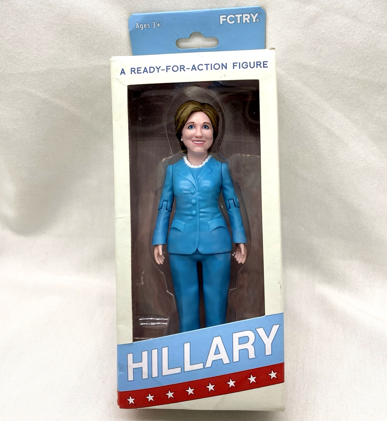 2015/16 Hillary Clinton Ready For Action Figure Doll Blue Outfit Presidential