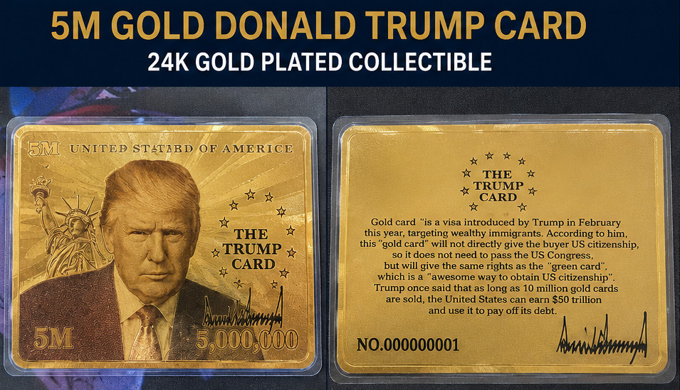 Trump Gold Commemorative Card Collectible Souvenir Visa Edition (Novelty Item)