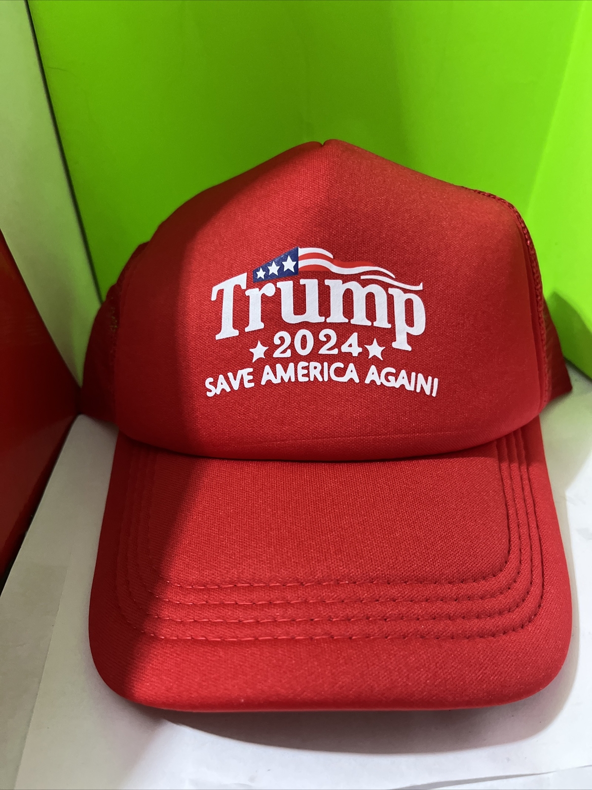 Trump 2024 Save America Again Hat Red Classic Truckers Cap Foam & Mess Back New