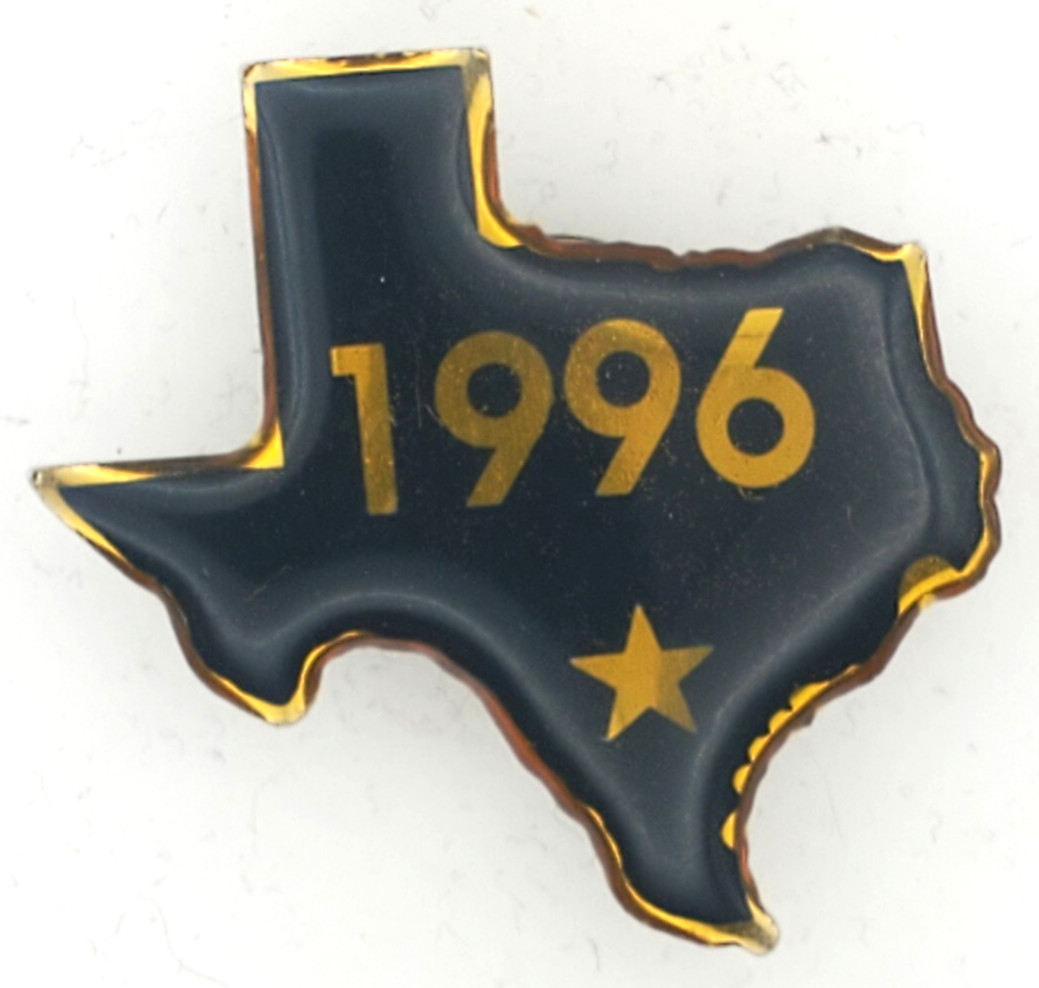 Vintage 1996 Texas Shaped Lapel Hat Pin San Antonio Presidential Election