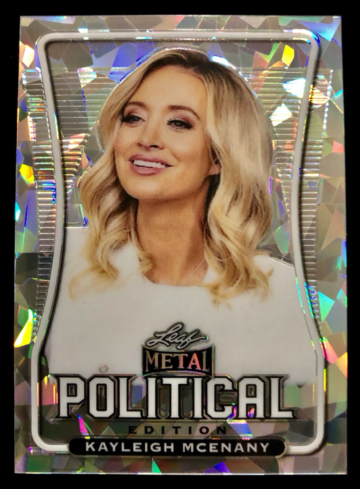KAYLEIGH McENANY 2020 LEAF METAL POLITICAL DIAMOND CRYSTAL ICE PRISM CARD / 35