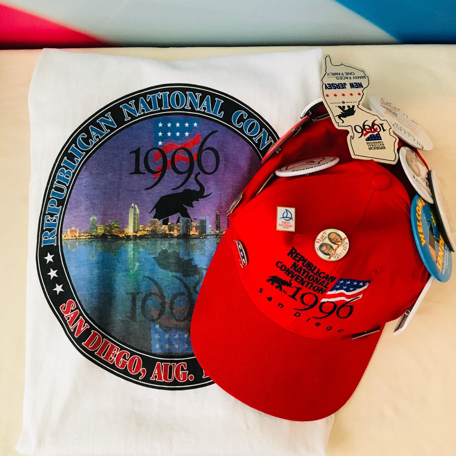 ’96 Republican National Convention Single Stitch Tee Cap Pins Buttons Movie Prop