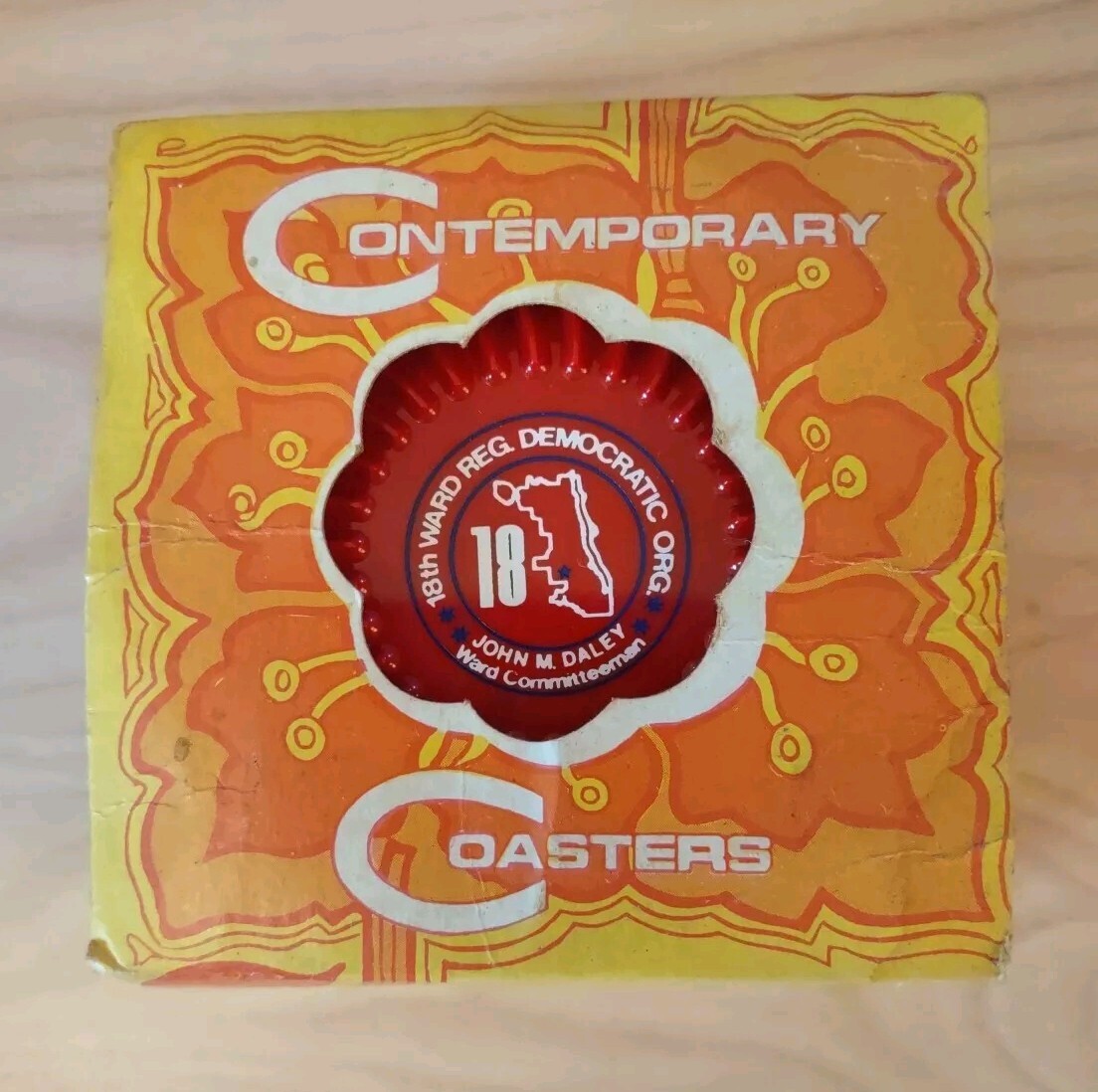 Vtg 1970s Ritepoint Advertising Coasters DEMOCRATIC Org JOHN M DALEY 18TH WARD