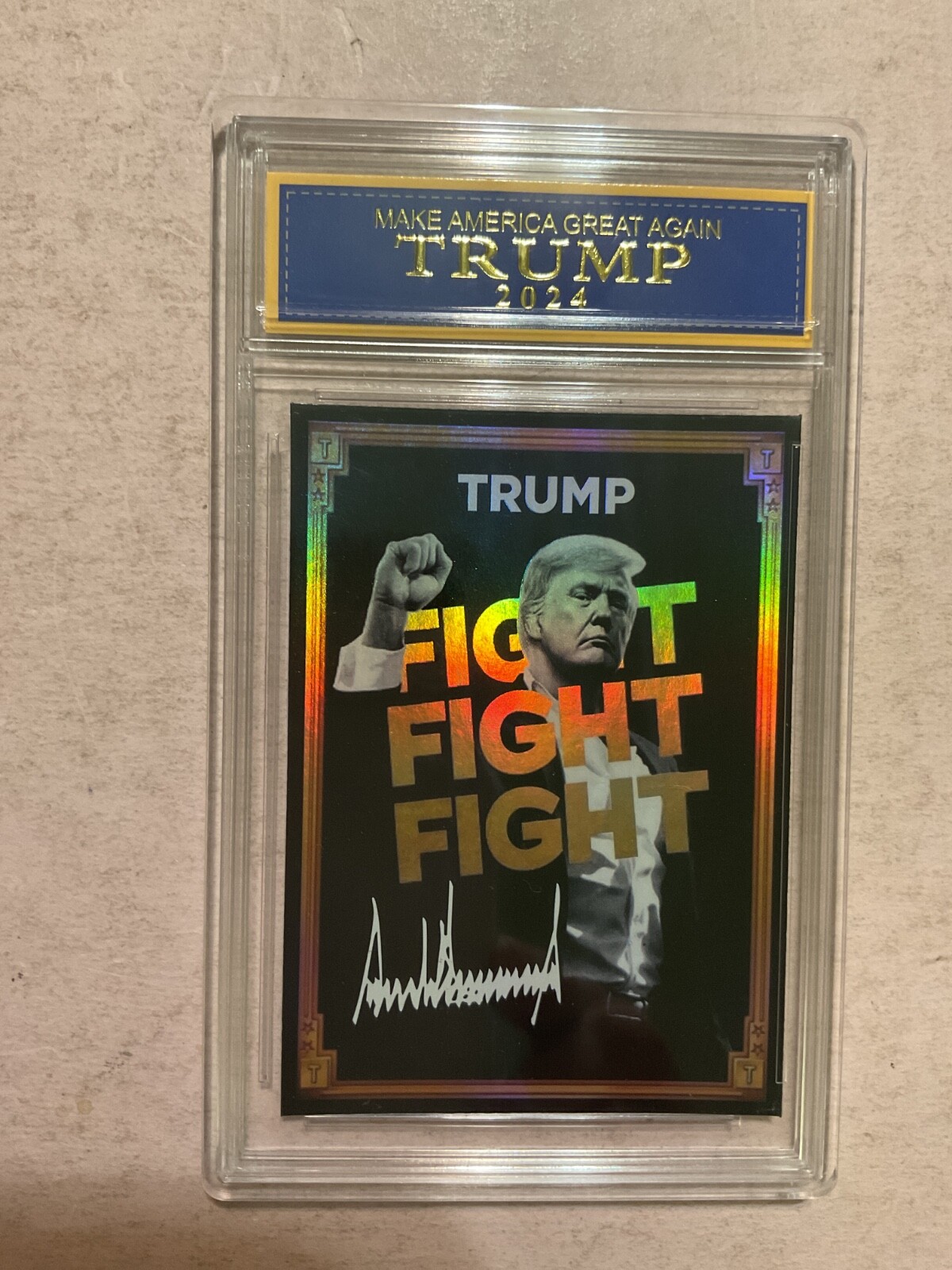 Donald Trump “Fight Fight Fight” make America great again 2024 card hardcased