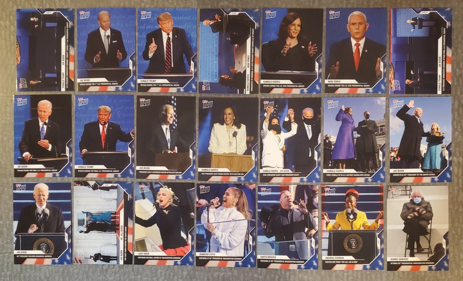 Complete 2020 Topps Now Election 21 Card Set Joe Biden Donald Trump Limited 1821