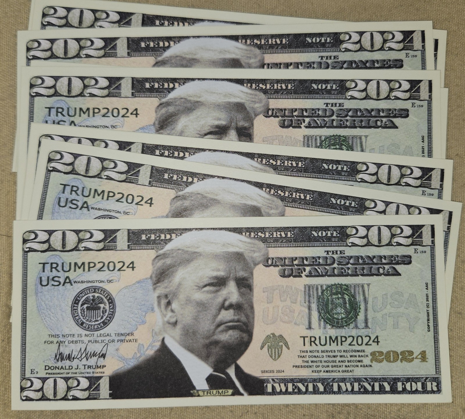 10 Donald Trump FUNNY 2024 Dollar Bill Memorabilia Not Legal Tender