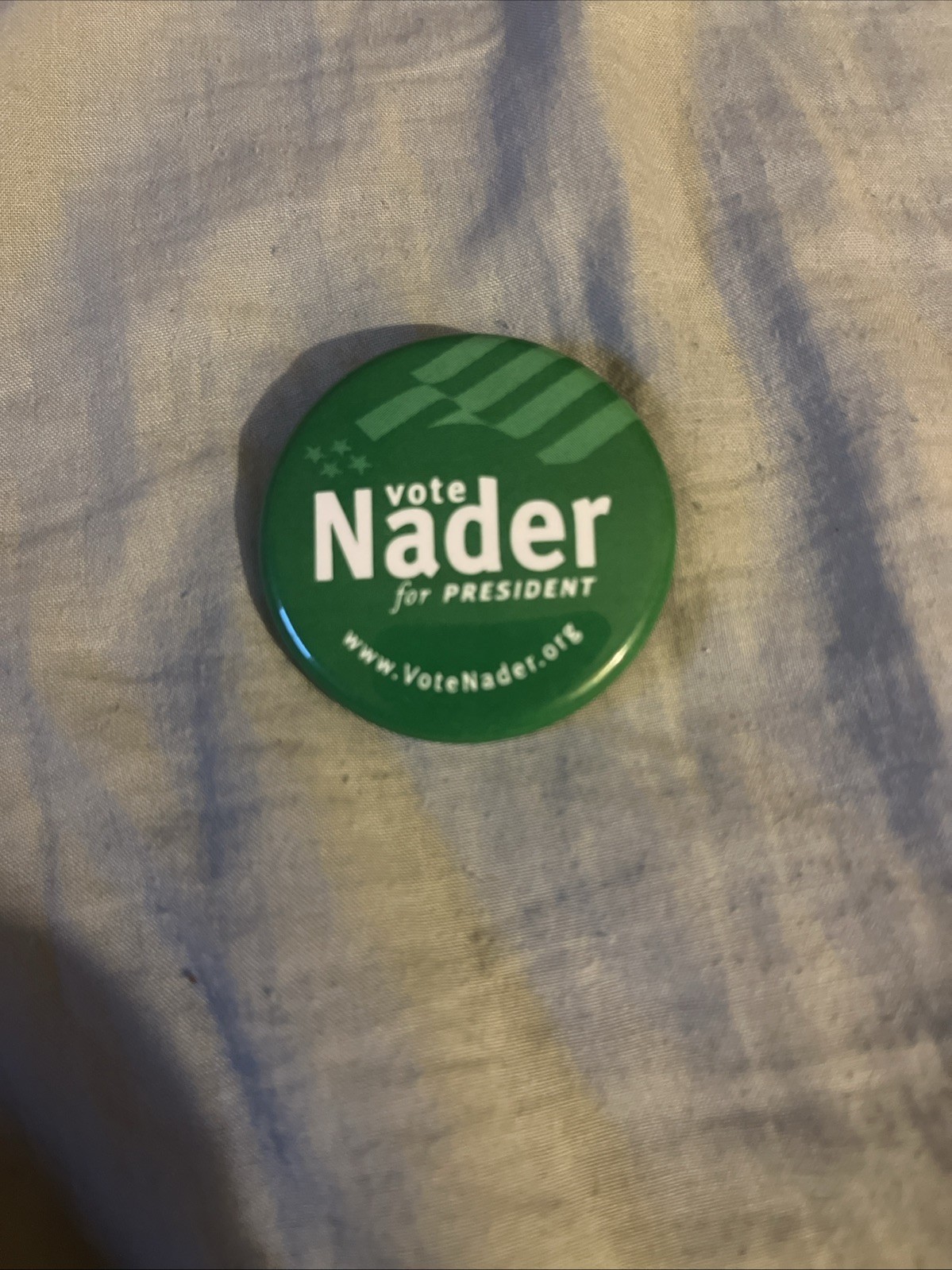 Nader Button Campaigning for President
