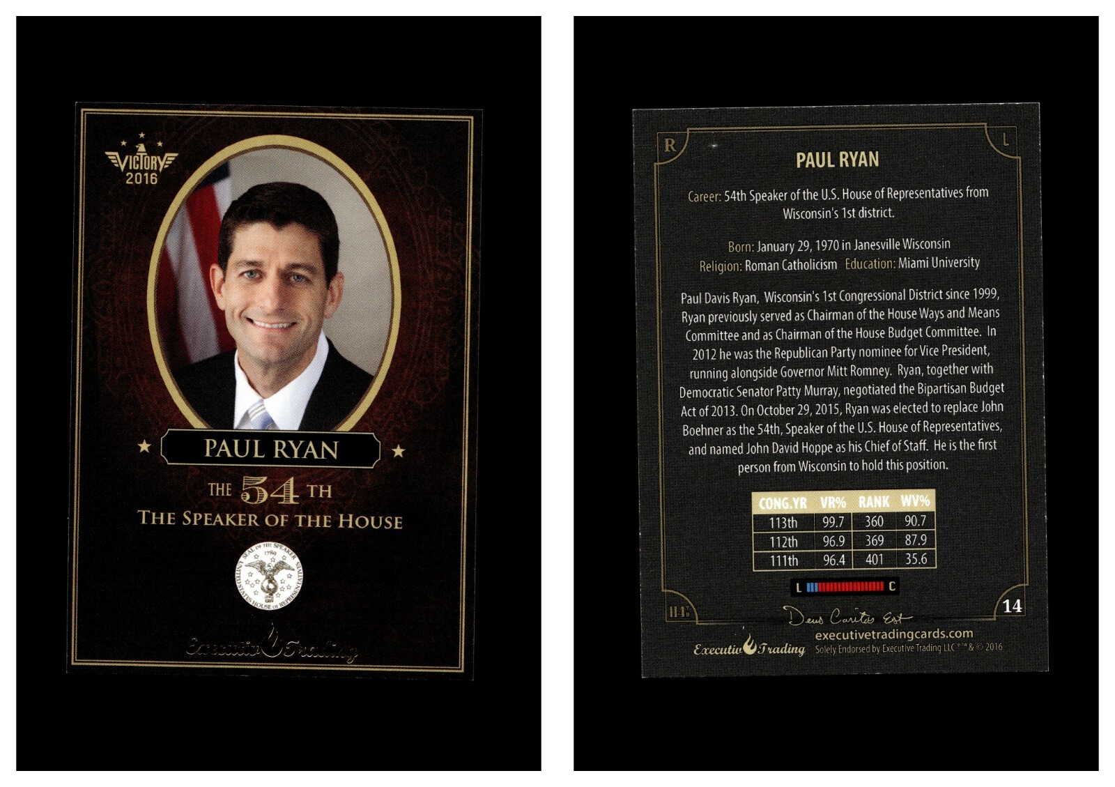 2016 Victory Political Executive Trading Cards Donald Trump Hilary Clinton /200
