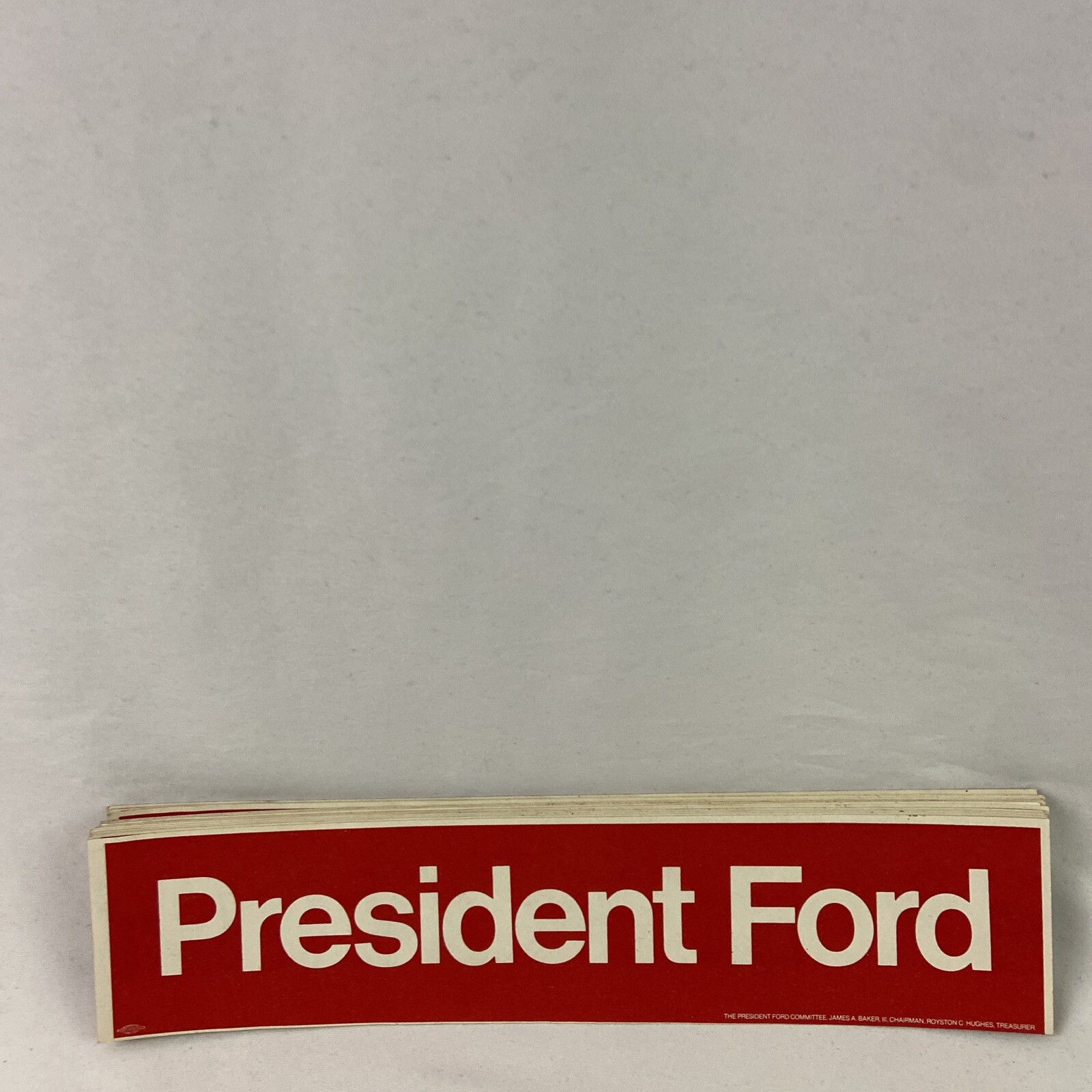 President Ford 1976 Reelection Red Presidential Campaign Bumper Sticker