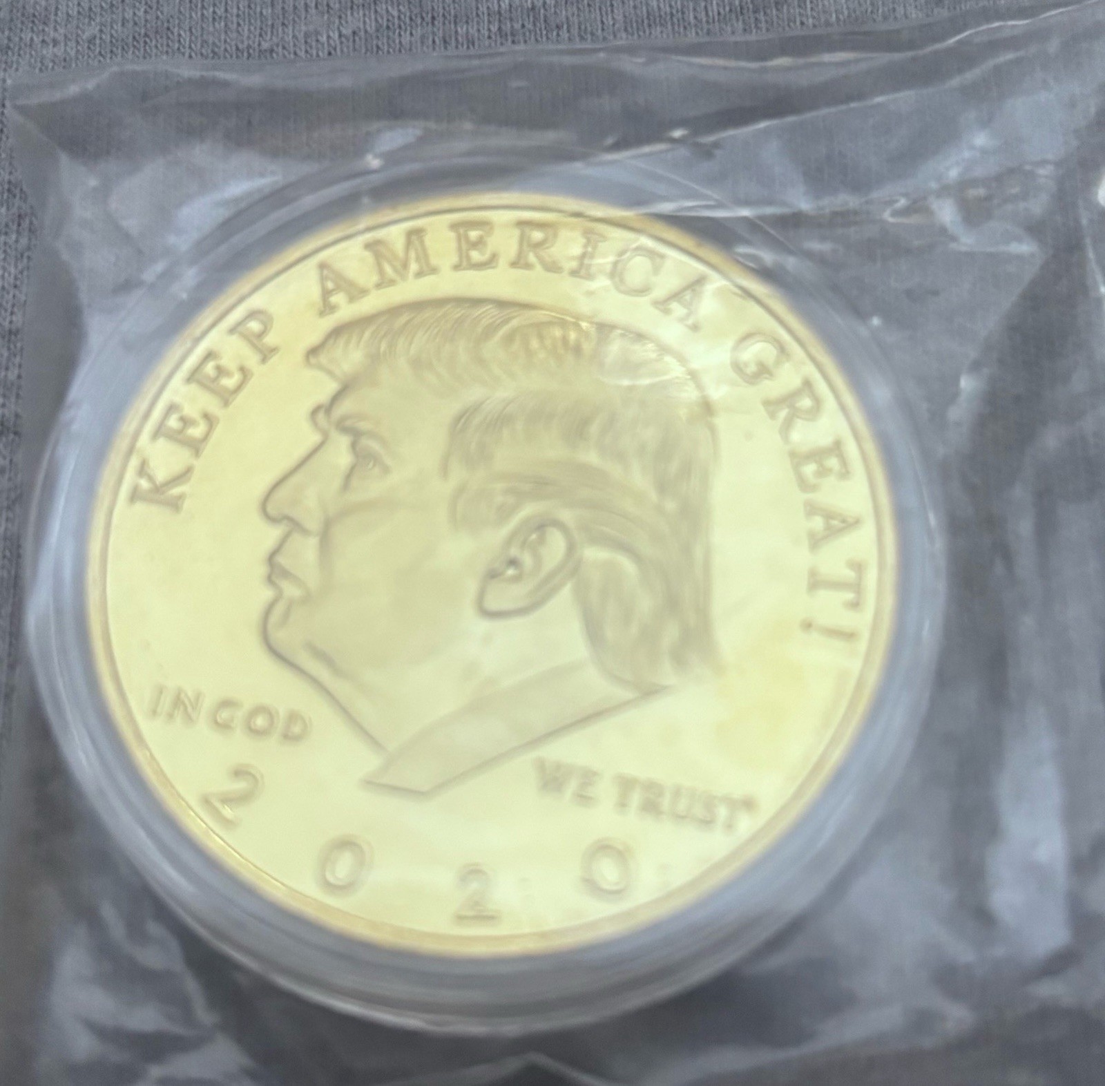 Donald J. Trump Silver Coins Coated In 23kt Gold 2020 Keep America Great Limited