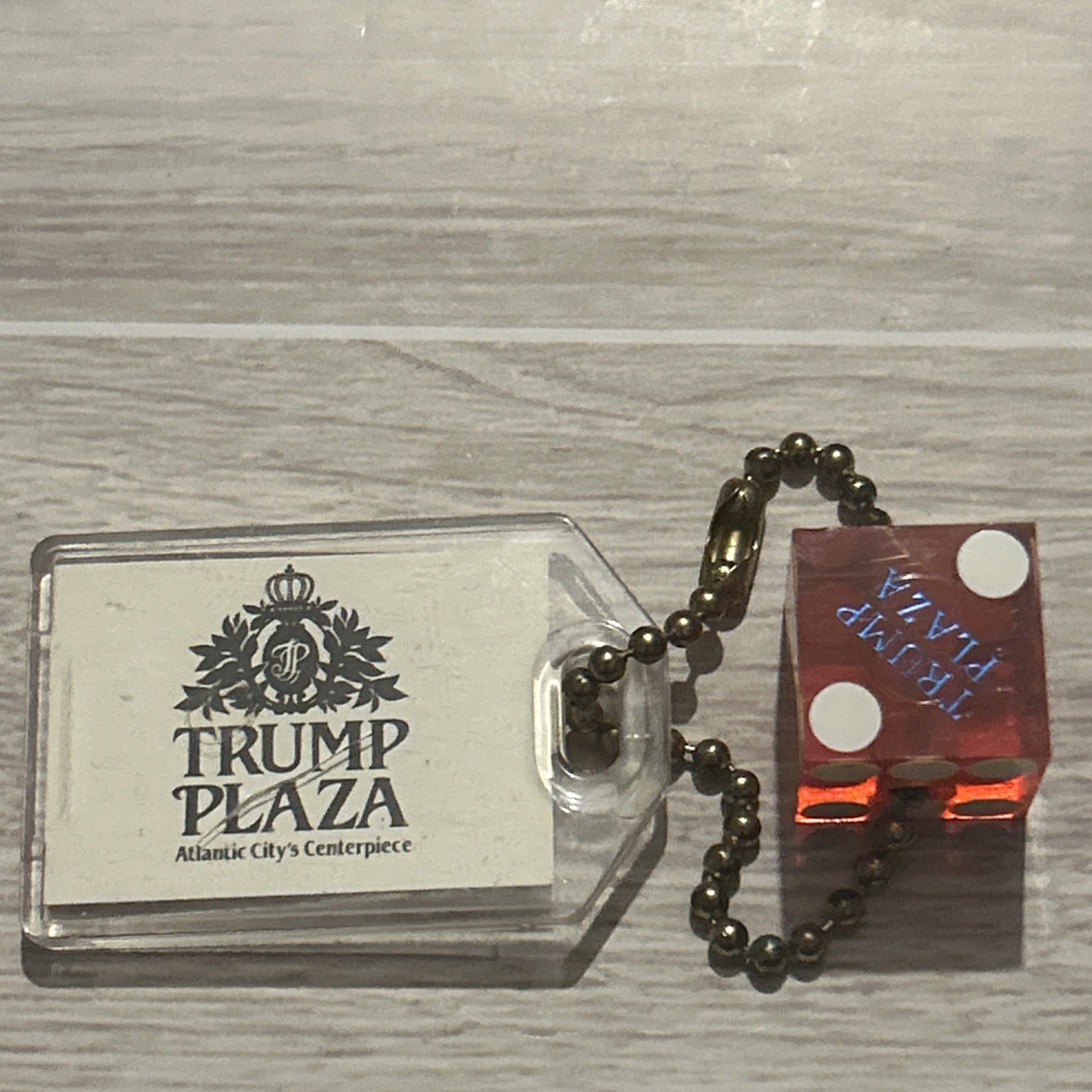 Vintage 80s Trump Plaza Dice Keychain