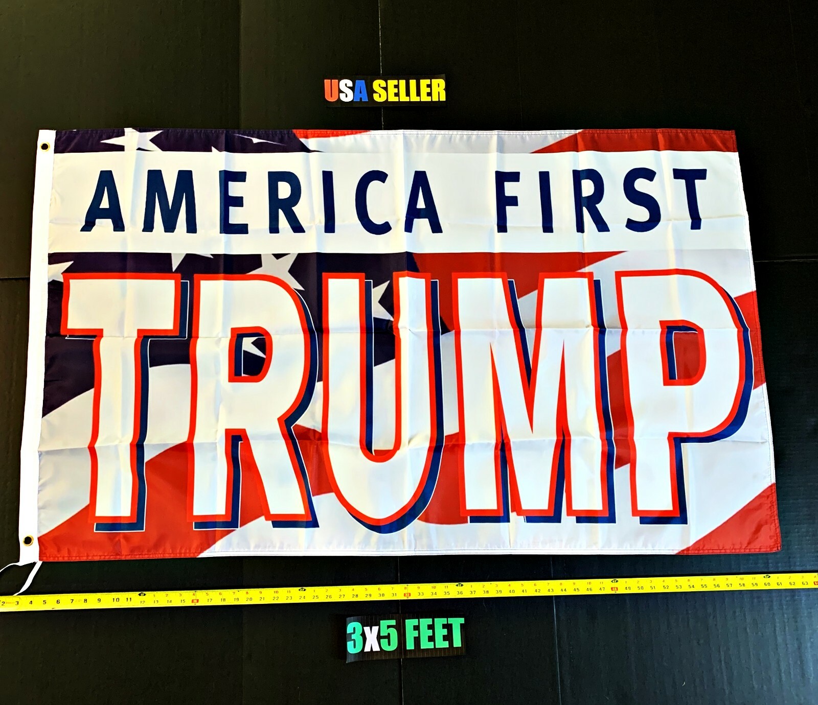 Donald Trump 2020 Flag FREE FIRST CLASS SHIP America First USA Trump ONE SIDED