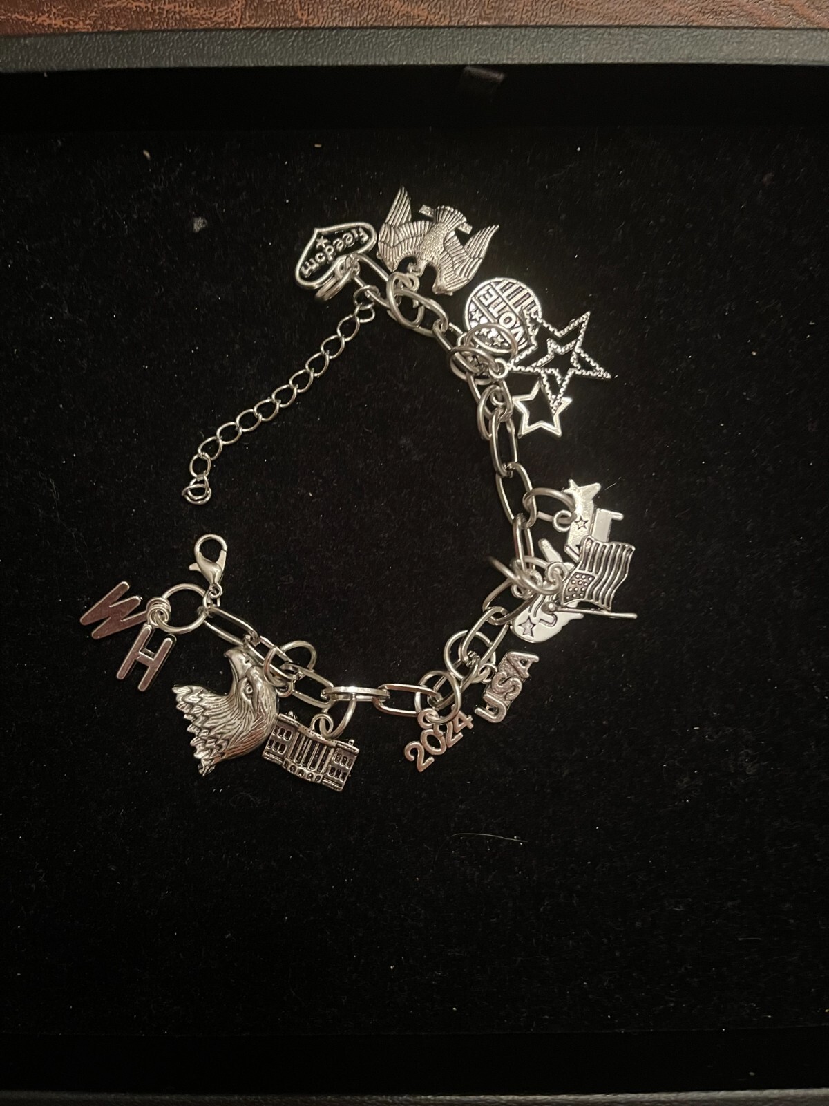 DEMOCRAT silver Tone Bracelet 6″ with 2″ extender