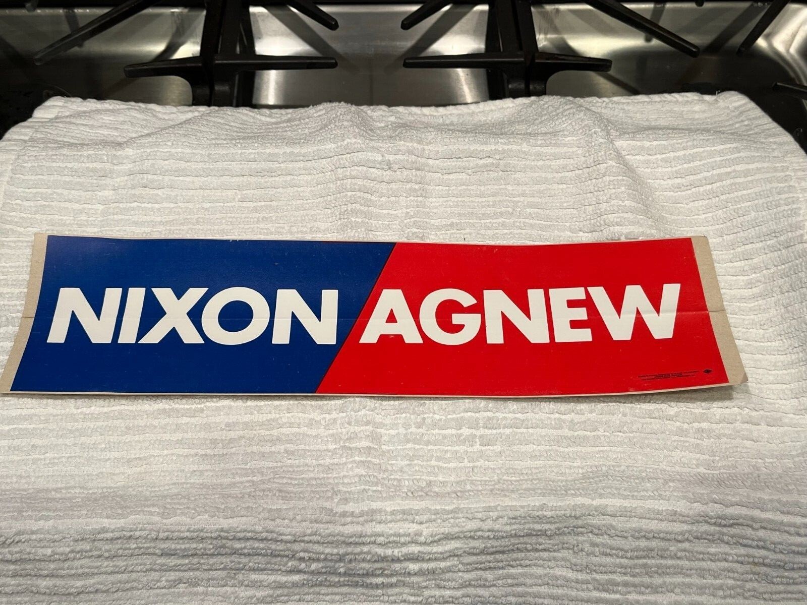 Nixon Agnew 1972 Unused Bumper Sticker Richard Nixon Spiro Agnew