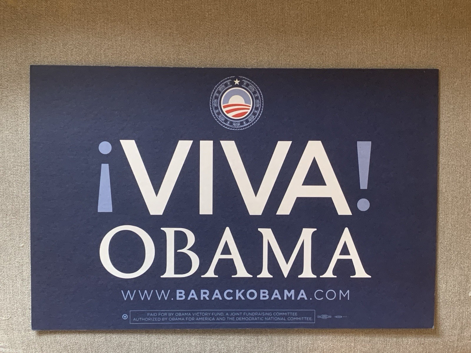 Viva Barack Obama Official 2008 Campaign 11×17 Rally Sign Poster Latino