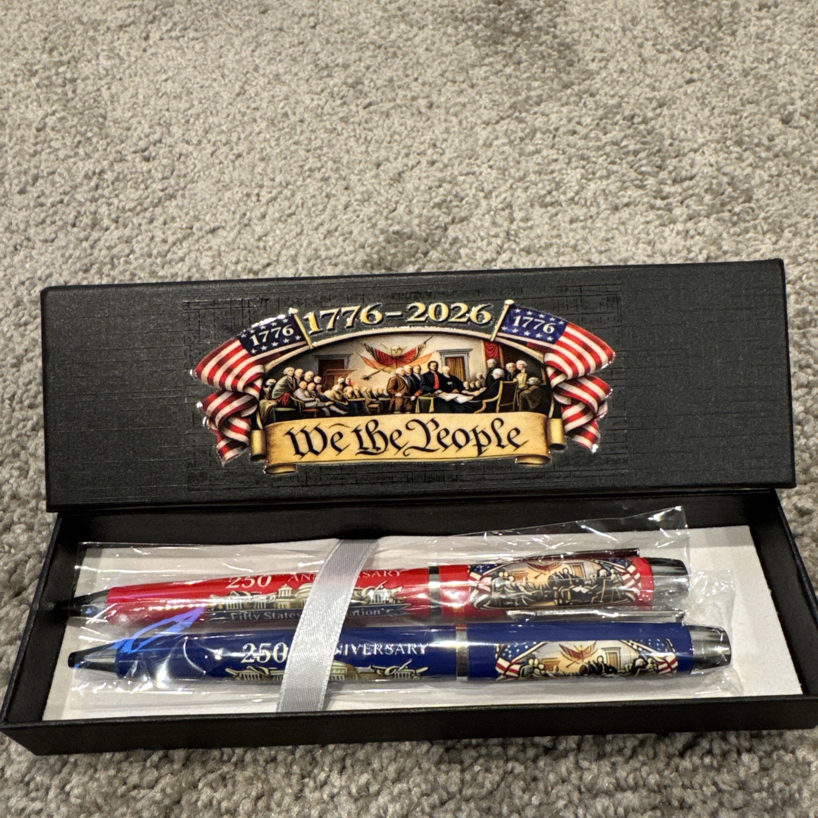 PEN (2) BLUE+RED REPUBLICAN GOP EAGLE SEAL GOLD SIGNATURE PRESIDENT New gift box