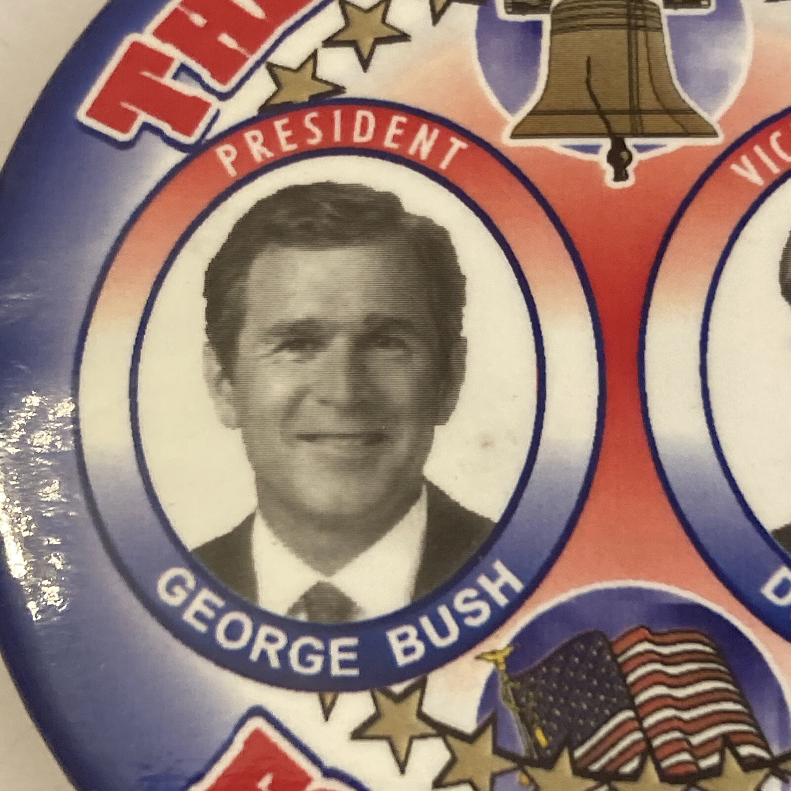 George Bush Dick Cheney The Right Choice Presidential Campaign Button 3 in. 2000