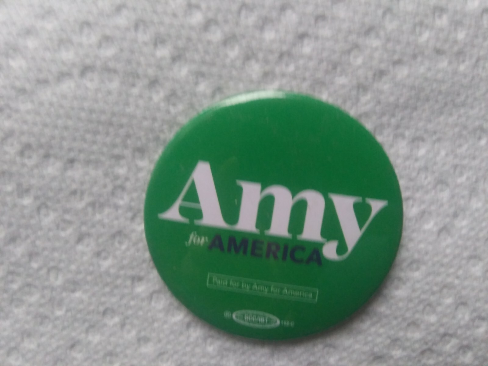 Amy klobuchar Pin Back Campaign Button President 2020 Political for America