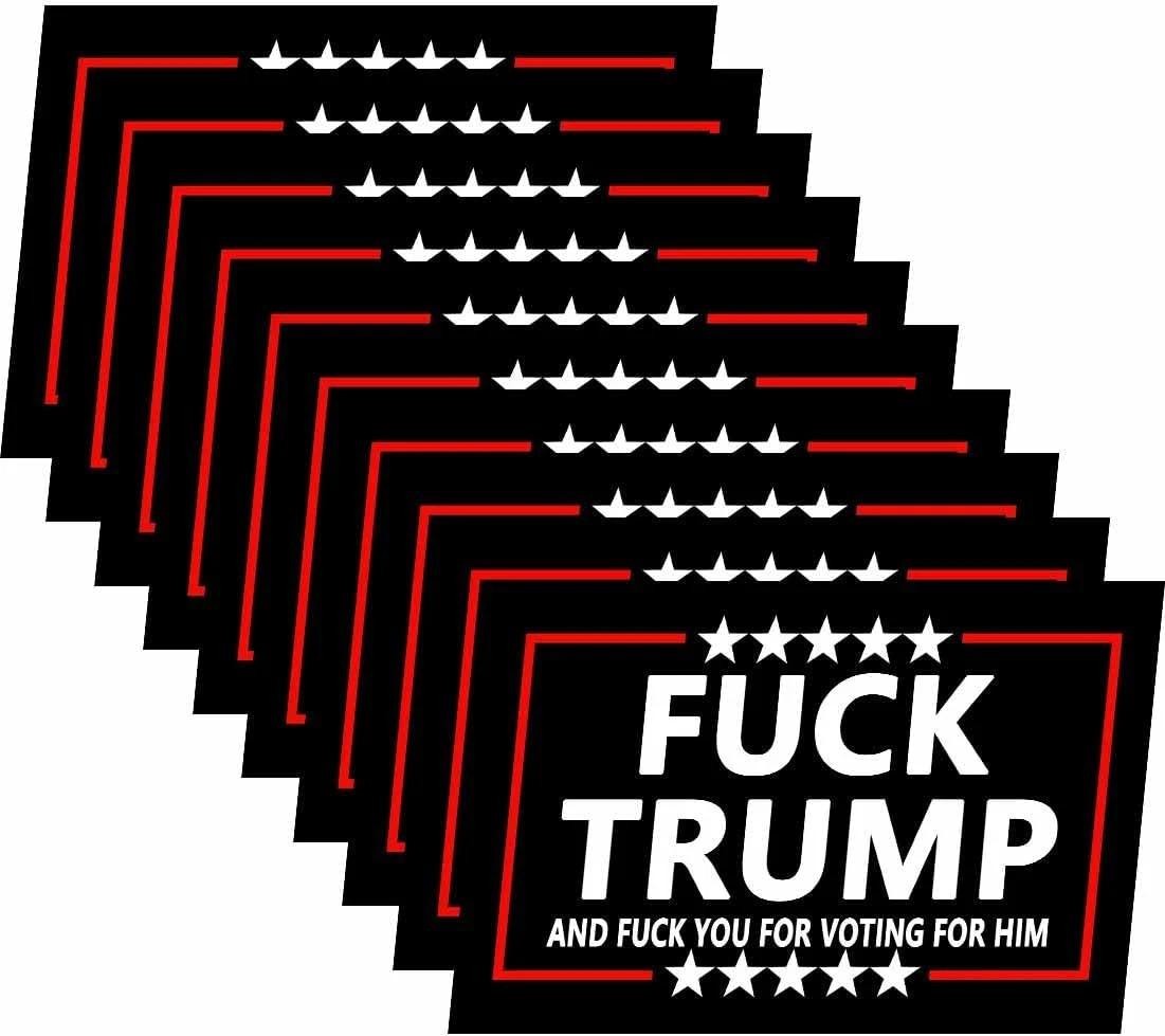 10 Pack Fcck Trump and Fcck You for Voting for Him Anti Trump Stickers Anti Maga