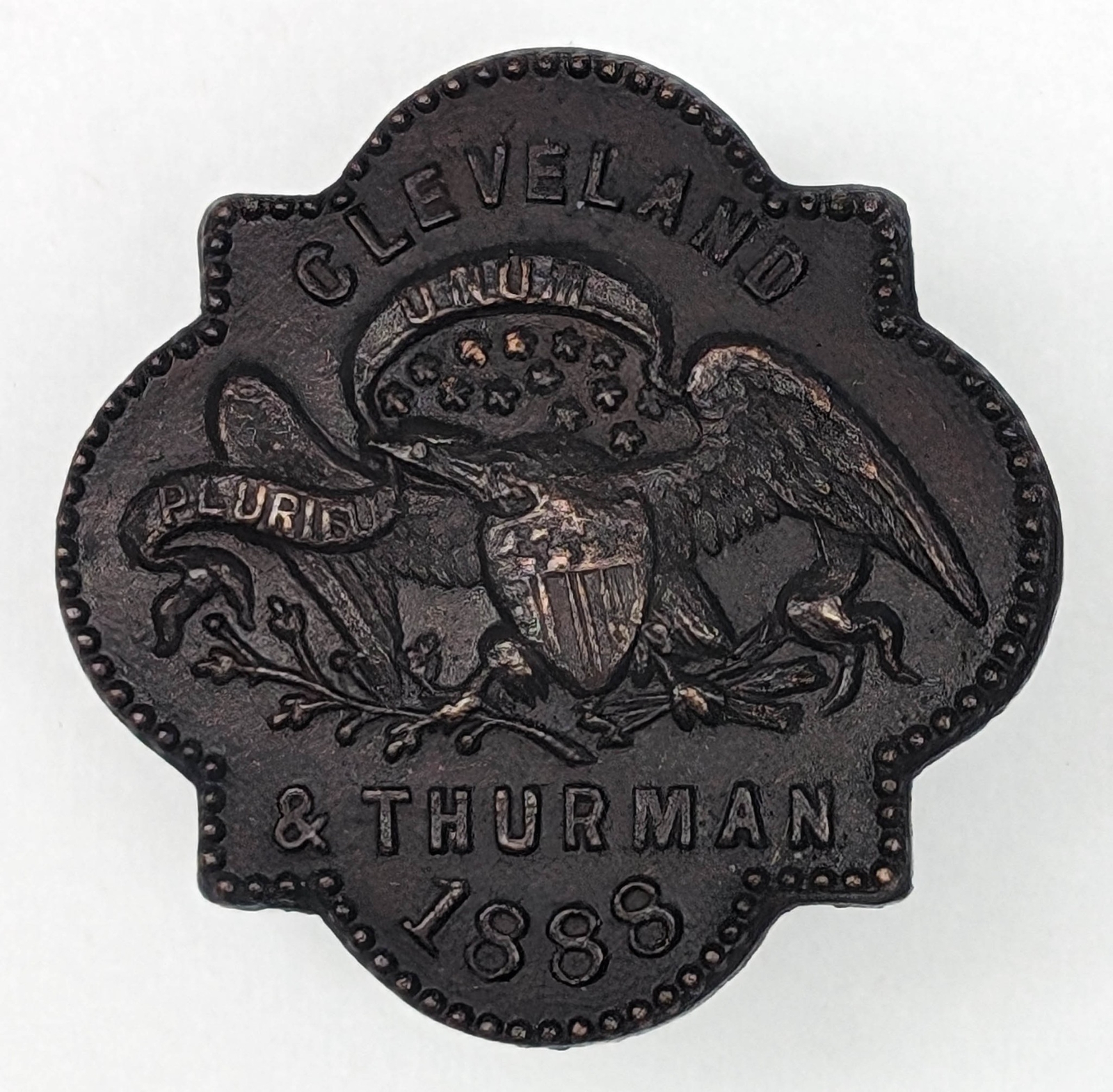 1888 Grover Cleveland Campaign Button Dewitt GC-1888-92 Copper