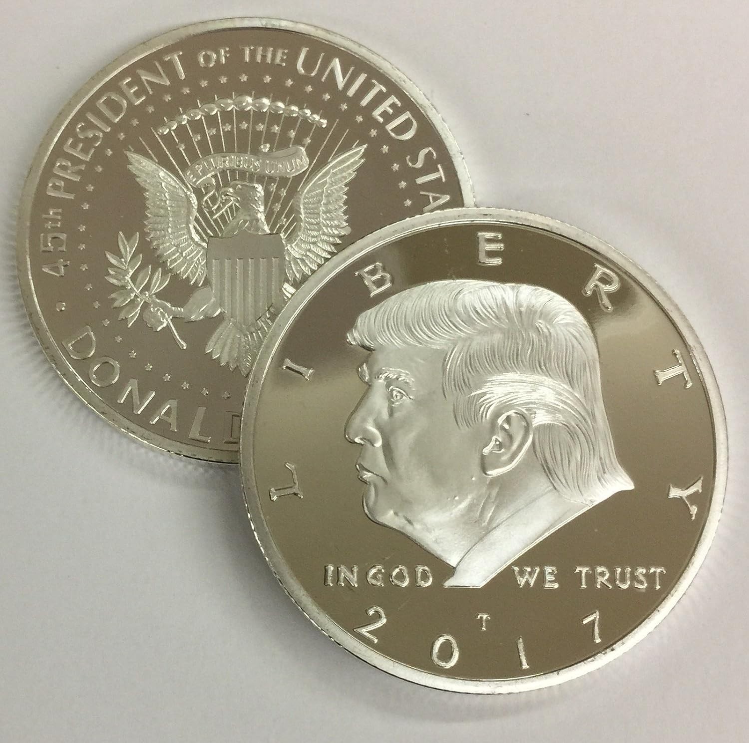 Hand-Crafted 2017 Donald Trump Silver Coin with Eagle Seal – Gift Ready Novelty