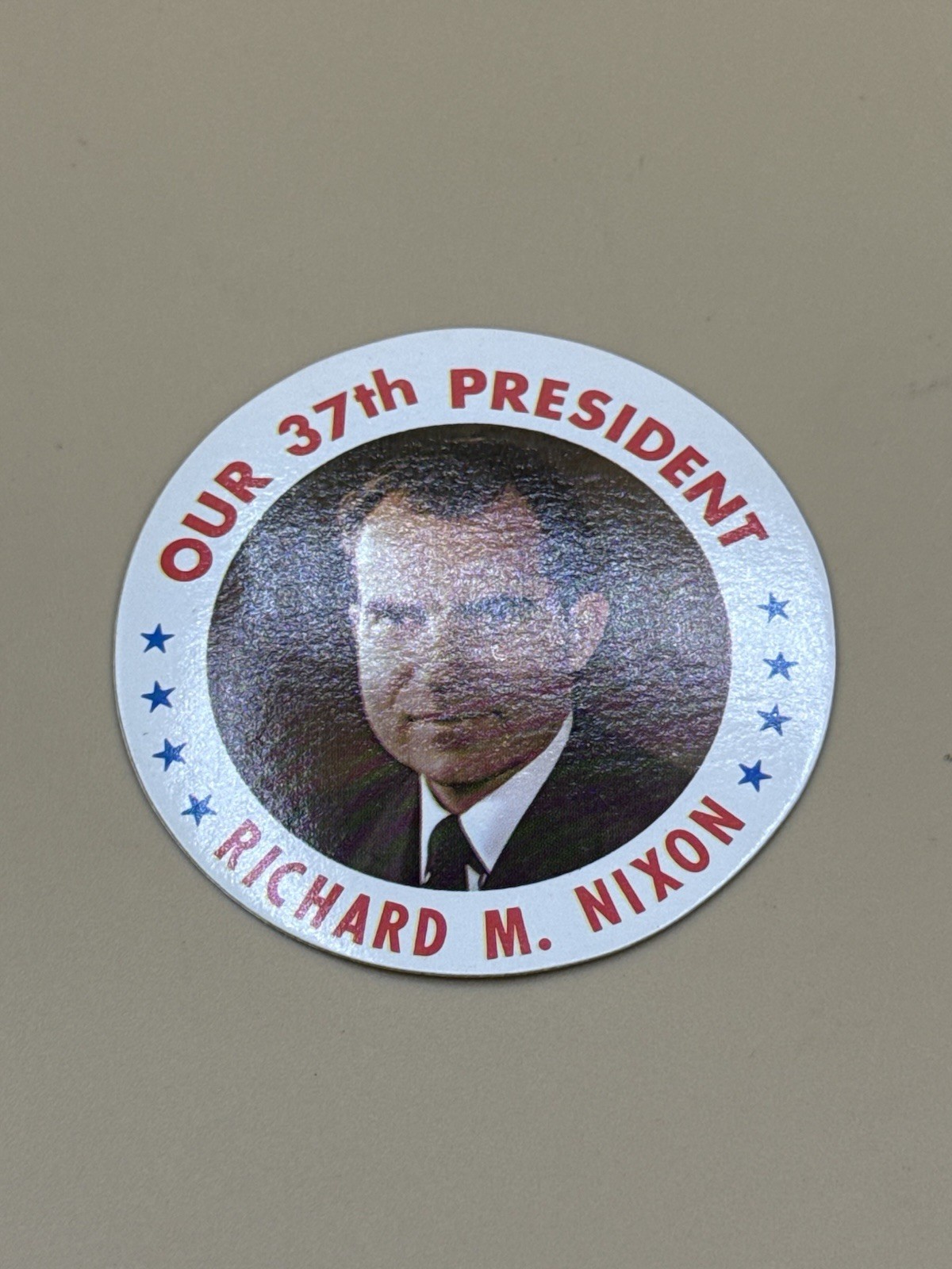 Vintage 1968 Richard Nixon Our 37th President Republican Collectible Sticker