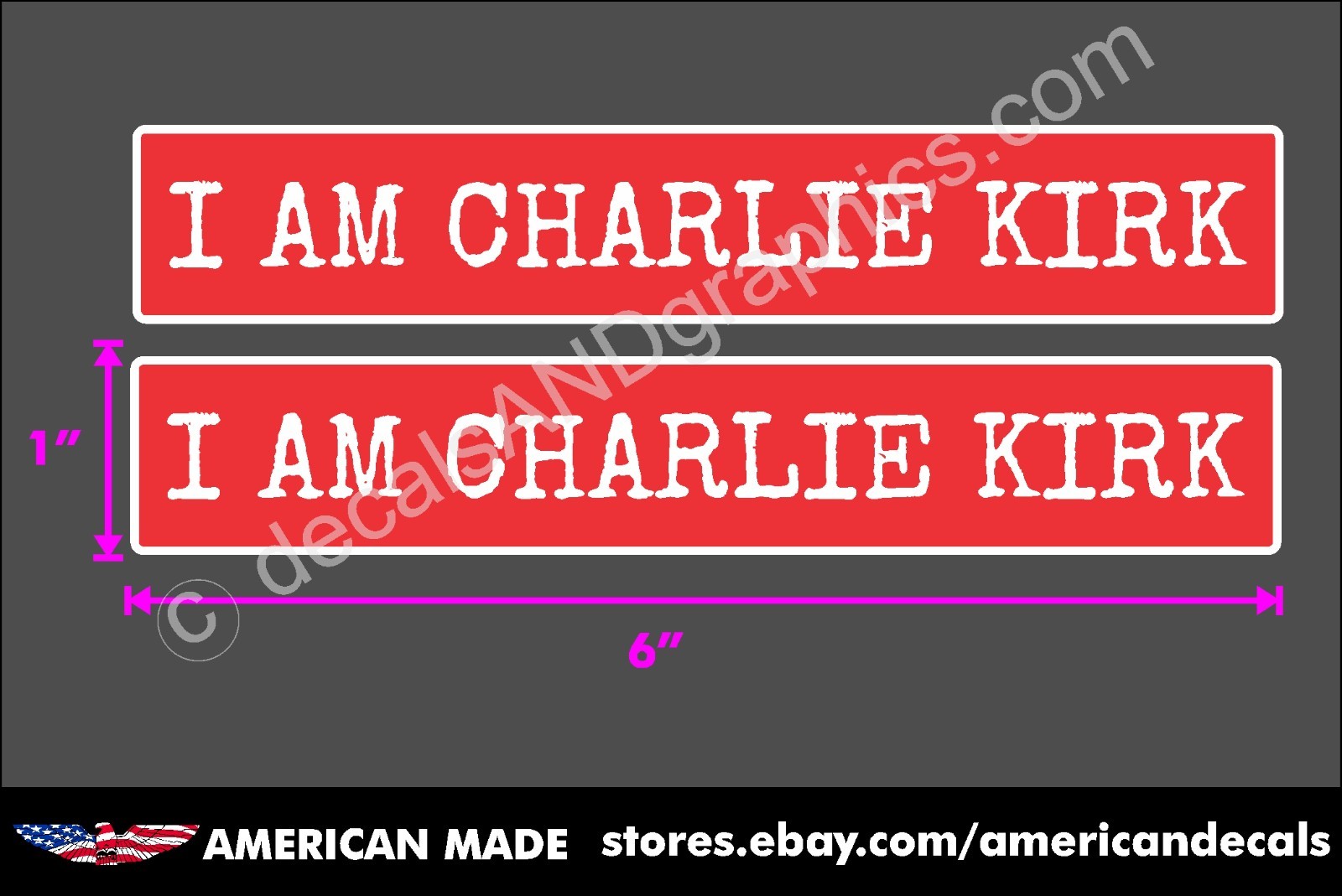 I AM CHARLIE KIRK MAGA STICKER DECAL WINDOW BUMPER