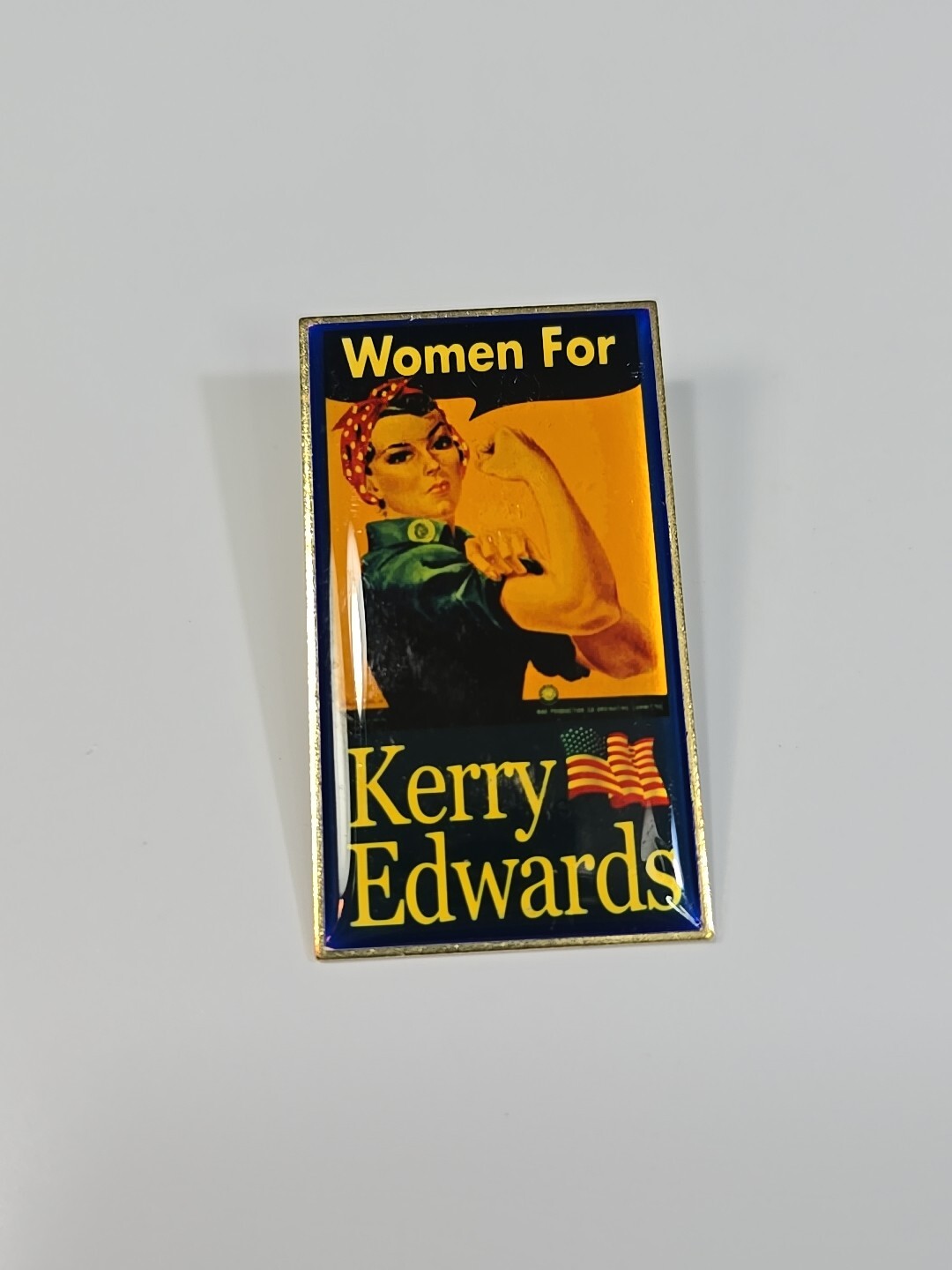 Women for Kerry Edwards Lapel Pin Rosie the Riveter 2004 Campaign Democrats