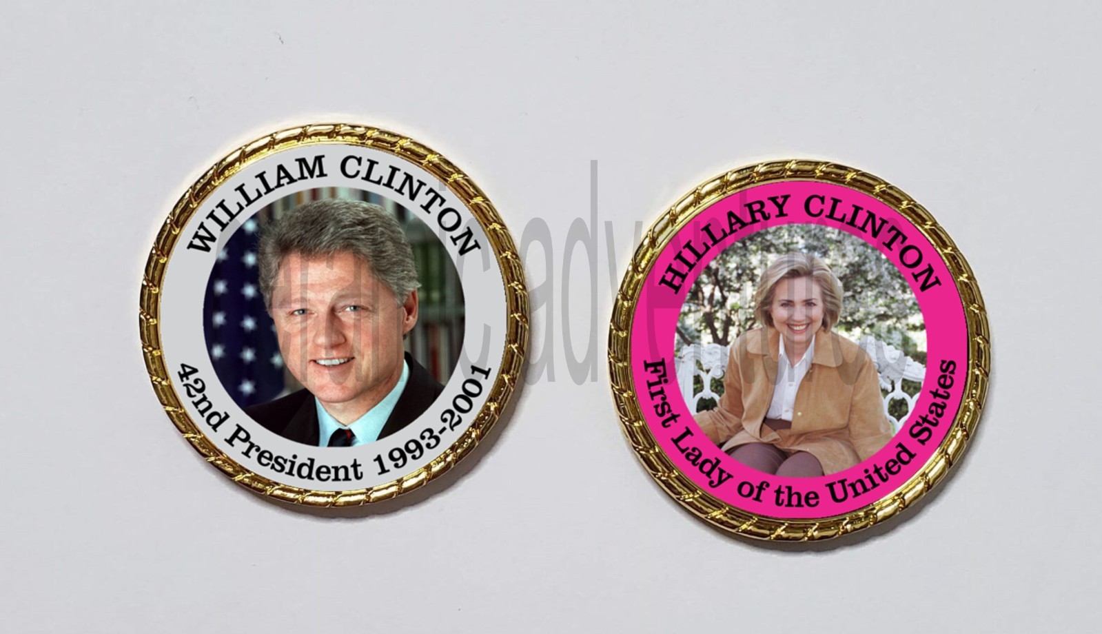 President Bill Clinton and First Lady Hillary Clinton Novelty Coin