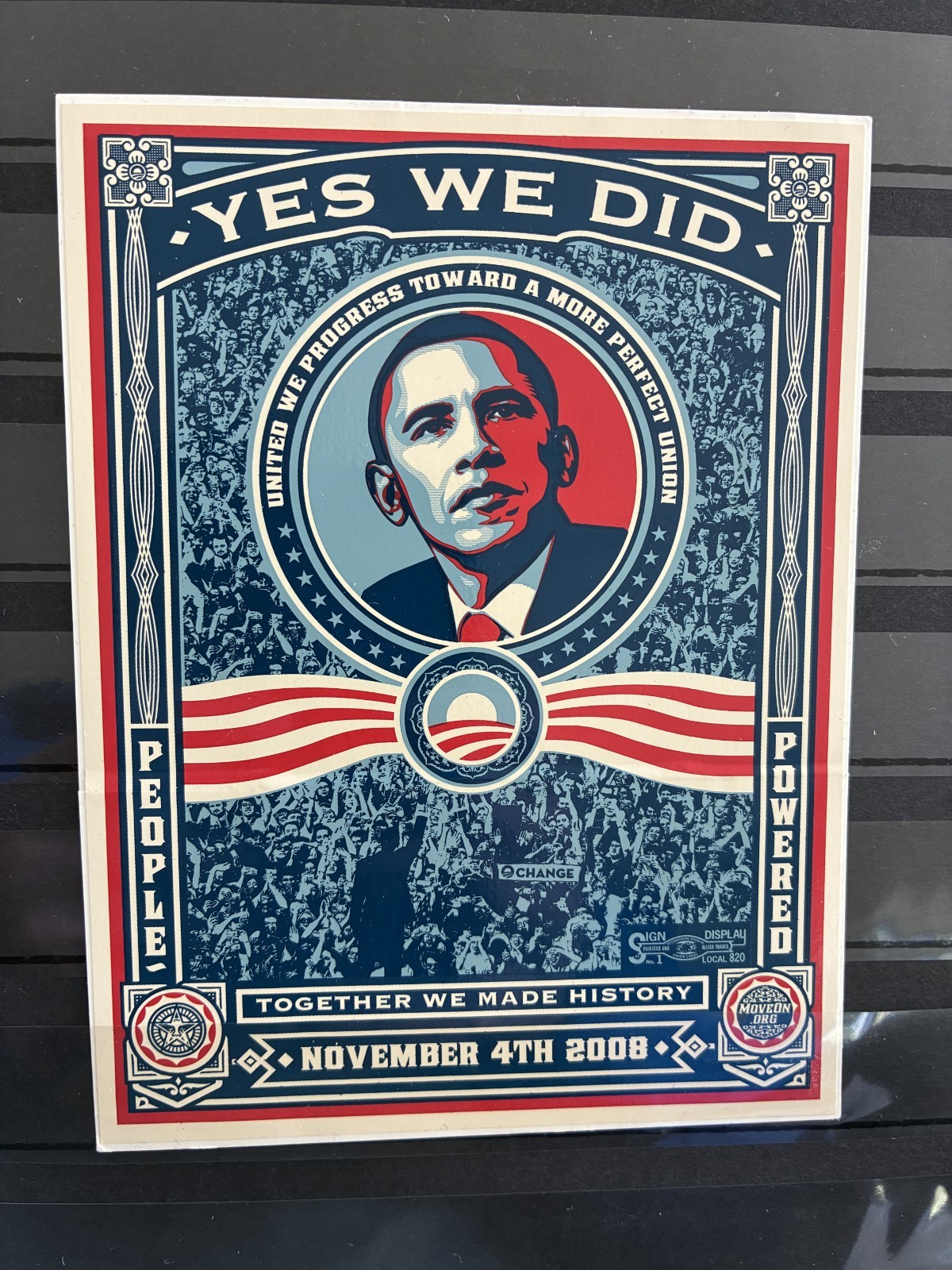 Barack Obama Official Yes we Did President November 4th 2008 Sticker