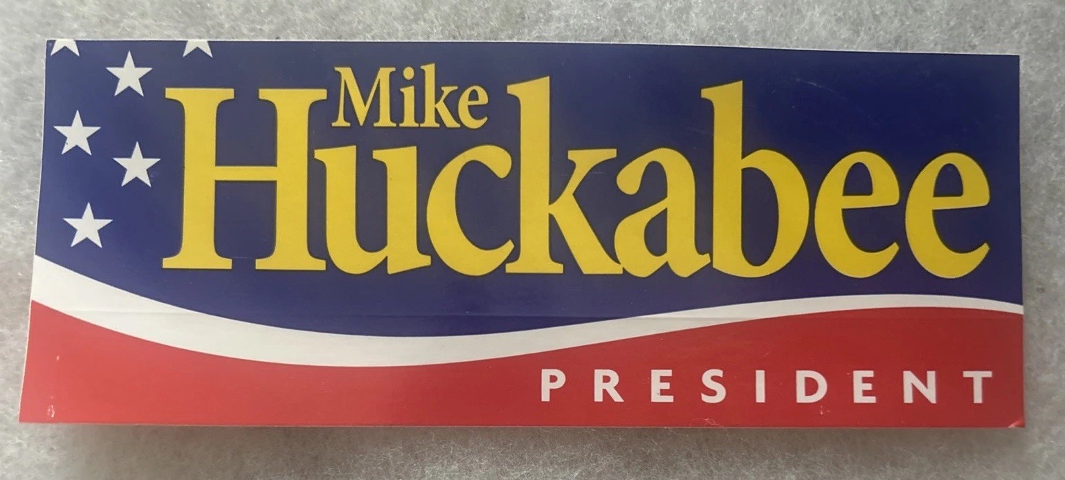 Mike Huckabee President political Bumper Sticker 7 1/2” x 3”