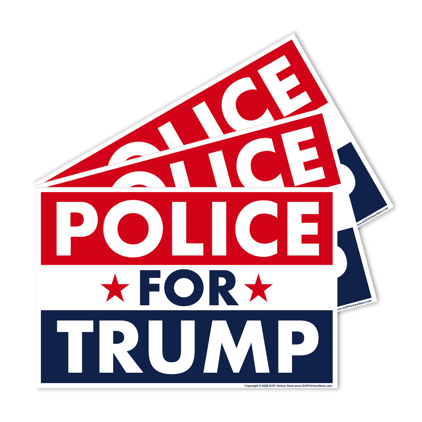 (3-Pack) Donald Trump 2024 Yard Sign Police For Trump 18″ x 12″ Metal H-Stakes