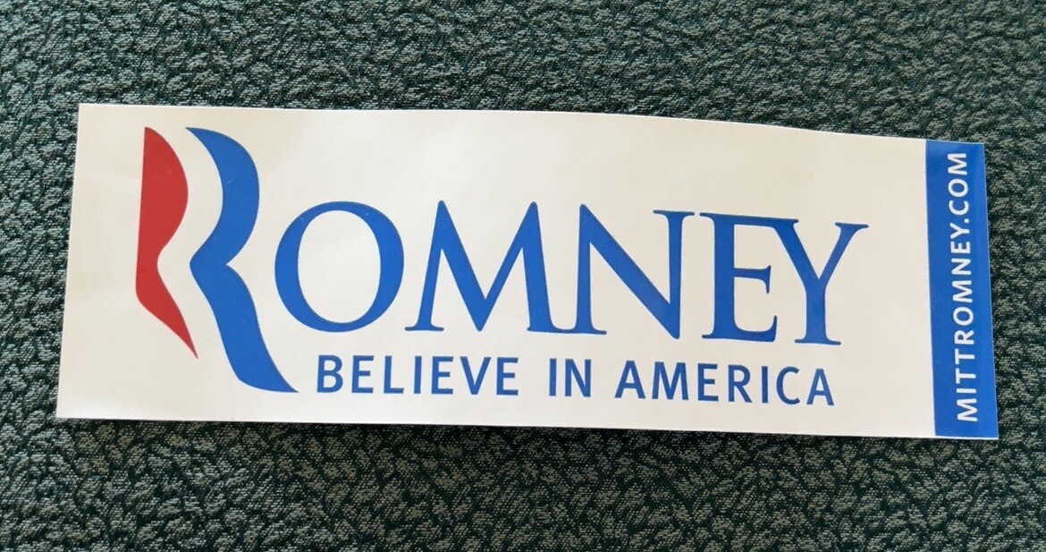 Mitt Romney For President 2012 Official Campaign Bumper Sticker New