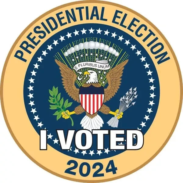 I VOTED PRESIDENTIAL ELECTION 2024 & 2020 – 2 Stickers – Trump Harris Biden