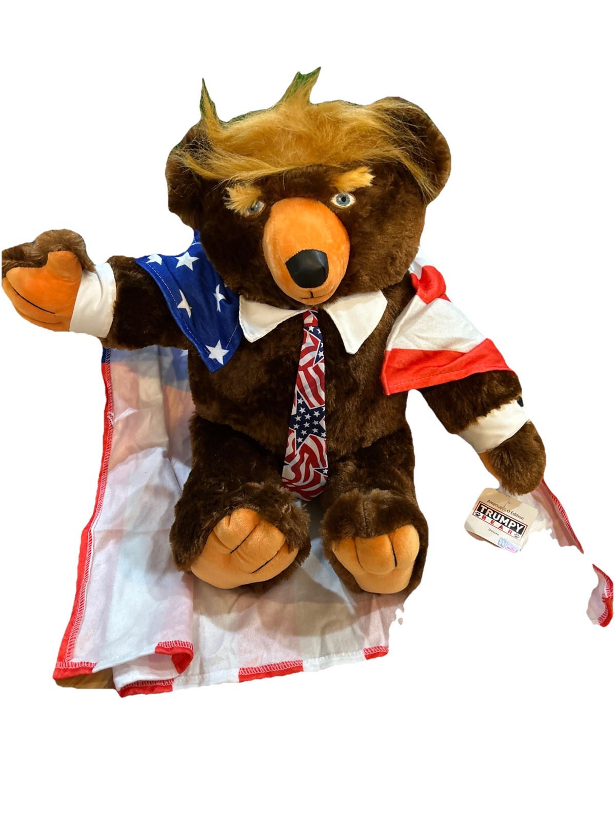 Trumpy Bear Deluxe Original 22” Plush Zipper Pouch American Flag Trump 2017 NWT