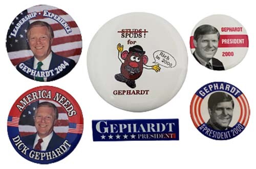 2000 – 2004 Dick Gephardt Democrat Campaign Button Set